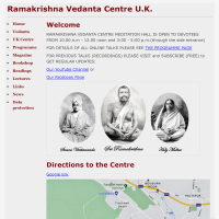 Home page of the Vedanta Centre UK